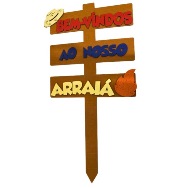 Placa MDF Pedestal Tabaco Decorativa de Festa Junina Arraiá
