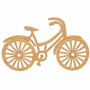 Bicicleta de MDF sobre fundo branco