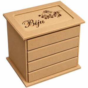 Caixa de Joias MDF com Quatro Gavetas
