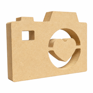 Câmera de MDF com lente de coração