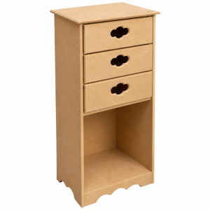 Criado-mudo alto em MDF natural