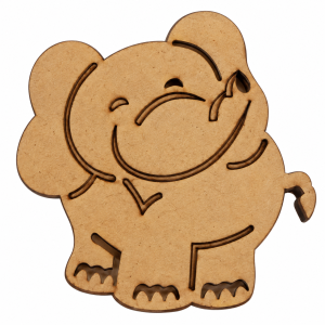 Elefante de MDF com Tromba Erguida