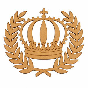 Emblema de Coroa com Louros em MDF