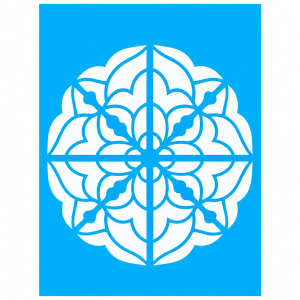 Mandala Floral em Painel Azul Celeste
