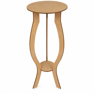 Mesa Pedestal de MDF com Prateleira Circular
