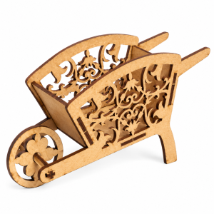 Mini Carrinho de Mão Ornamental em MDF