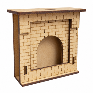 Mini lareira MDF em fundo branco