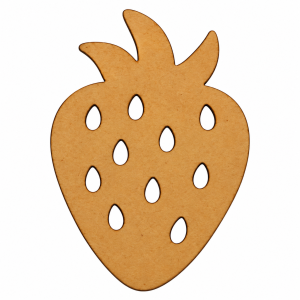 Molde de morango em MDF cravejado de sementes