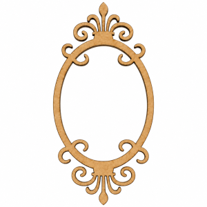 Moldura Oval Ornamental em Madeira