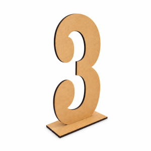 Número 3 de MDF em Base