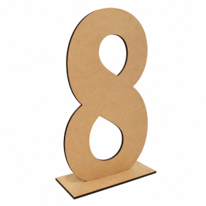 Número 8 em MDF com base