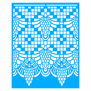 Painel Azul de Renda Ornamental