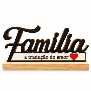 Placa Decorativa Família em Madeira (1)