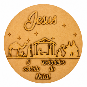 Placa Natalina Jesus e a Natividade