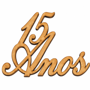 Placa de Madeira “15 Anos”
