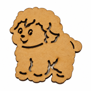 Poodle em MDF com Gravação a Laser