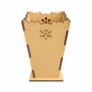 Porta-treco de MDF com detalhes florais